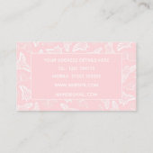 Carte De Visite Elegant White Butterflies Rose Design (Dos)