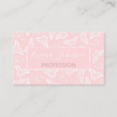 Carte De Visite Elegant White Butterflies Rose Design (Devant)
