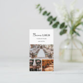 Carte De Visite Elégant White Event Planning Business 3 Photos (Debout devant)
