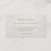 Carte De Visite Elegant white leather gold frame professional (Dos)