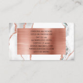 Carte De Visite Elégant White Rose Gold Agate Luxe (Dos)