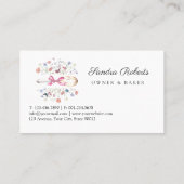 Carte De Visite Elegant Wildflowers Whisk Bakery (Dos)
