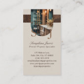 Carte De Visite Elegant Woodgrain Key Monogram Stylish Arch Photo (Dos)