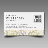 Carte De Visite Elegant Yellow & Gray Geometric Squares