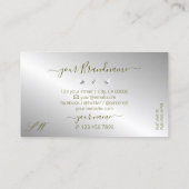 Carte De Visite Élégant Yellow Silver Diamonds Étincelant Monogram (Dos)