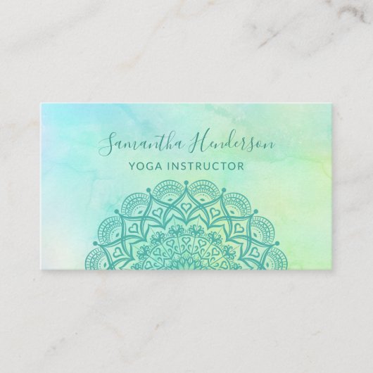 Carte De Visite Élégant Yoga Fleur Mandla (Devant)