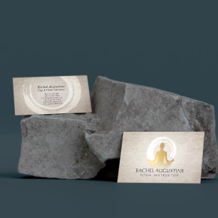 Carte De Visite Élégant Yoga Gold Méditation Instructeur Symbole Z