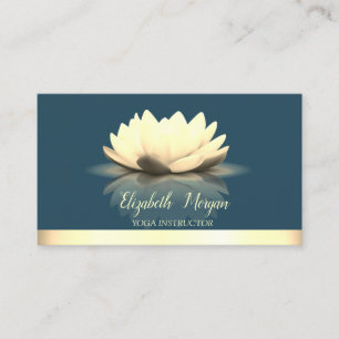 Carte De Visite Élégant Yoga Lotus Rayure Or