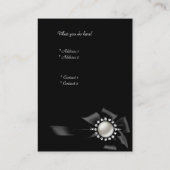 Carte De Visite Elégant Zebra Leopard noir Argent Bow Diamond (Dos)