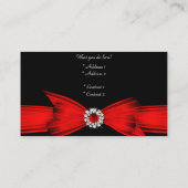 Carte De Visite Elégant Zebra Leopard Rouge Noir (Dos)