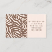 Carte De Visite Elégant Zebra Mocha Motif (Dos)