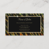 Carte De Visite Elégant Zèbre Imprimer Peacock Plumes Salon de Coi (Dos)