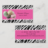Carte De Visite Elégant Zèbre Moderne Impression, Macaron Français (Devant / Derrière)