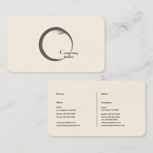 Carte De Visite Elégant Zen (Devant / Derrière)