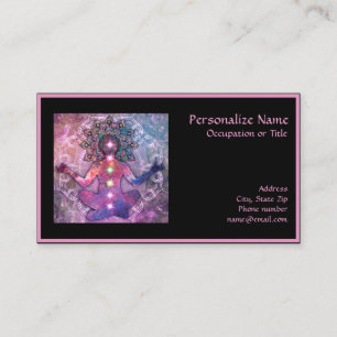 Carte De Visite Elégant Zen Yoga Lotus Méditation Chakra