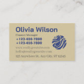 Carte de visite élégante à code QR bleu (Dos)
