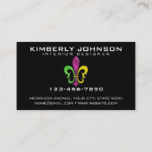 Carte de visite élégante à motif de lis (Dos)