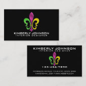 Carte de visite élégante à motif de lis (Devant / Derrière)