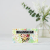 Carte de visite élégante à motif floral 3,5x2 (Debout devant)