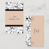 Carte de visite élégante à vignes en damas (Devant / Derrière)