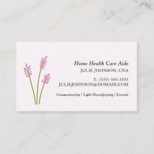 Carte De Visite Élégante AIIC Home Health Care Aide rose Floral