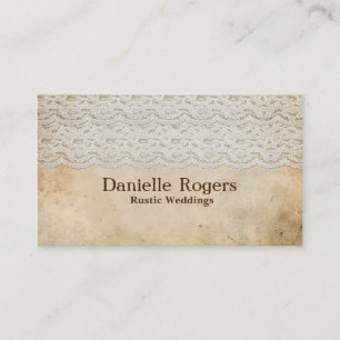 Carte de visite élégante antique dentelle rustique