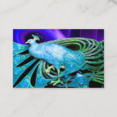 CARTE DE VISITE ÉLÉGANTE AQUA TURQUOISE BLEU PEACOCK, PURPLE BLACK (Dos)