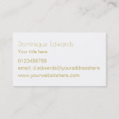 Carte De Visite Elégante aquarelle Aqua Blue Gold Professional (Dos)