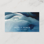 Carte De Visite Elégante aquarelle bleu marine (Devant)