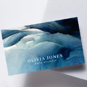 Carte De Visite Elégante aquarelle bleu marine