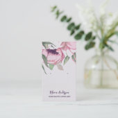 Carte De Visite Elégante aquarelle Boucles d'oreilles florales (Debout devant)