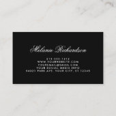 Carte De Visite Elégante aquarelle Bourgogne Black Gold Frame (Dos)