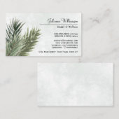 Carte De Visite Élégante Aquarelle Branches de pin Feminine (Devant / Derrière)