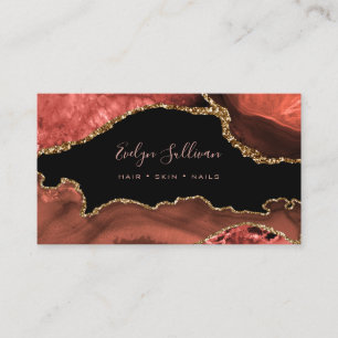 Carte De Visite élégante aquarelle brûlée sienne brune agate