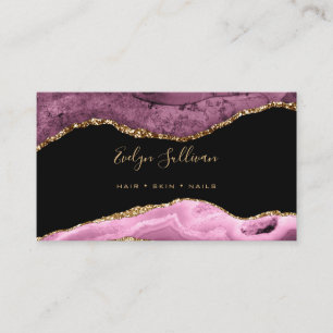 Carte De Visite élégante aquarelle couleur foncé mauve agate