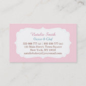 Carte De Visite Elégante aquarelle Cupcake Patisserie Pink (Dos)