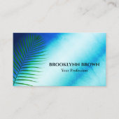 Carte De Visite Elégante Aquarelle de marbre Floral moderne bleu f (Devant)