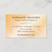 Carte De Visite Elégante Aquarelle de marbre Floral Moderne Orange (Dos)