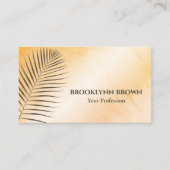 Carte De Visite Elégante Aquarelle de marbre Floral Moderne Orange (Devant)