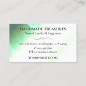 Carte De Visite Elégante Aquarelle de marbre Floral Vert moderne (Dos)