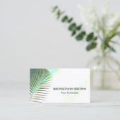 Carte De Visite Elégante Aquarelle de marbre Floral Vert moderne (Debout devant)