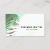 Carte De Visite Elégante Aquarelle de marbre Floral Vert moderne (Devant)