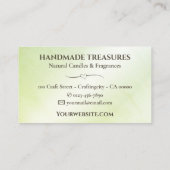 Carte De Visite Elégante Aquarelle de marbre Floral Vert Turquoise (Dos)