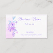 Carte De Visite Elégante aquarelle des fleurs d'Hibiscus rose (Devant)