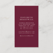 Carte De Visite Elégante aquarelle d'ivoire de Bourgogne Monogramm (Dos)