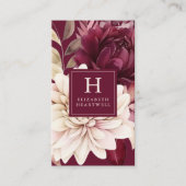 Carte De Visite Elégante aquarelle d'ivoire de Bourgogne Monogramm (Devant)