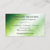 Carte De Visite Elégante Aquarelle en marbre Floral Vert foncé mod (Dos)