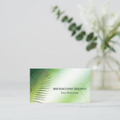 Carte De Visite Elégante Aquarelle en marbre Floral Vert foncé mod (Debout devant)