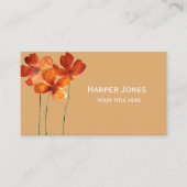 Carte De Visite Elégante aquarelle en terre cuite Automne Boho Flo (Devant)