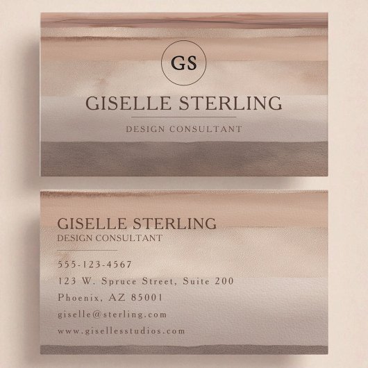 Carte De Visite Elégante aquarelle en terre cuite Boho Abstrait